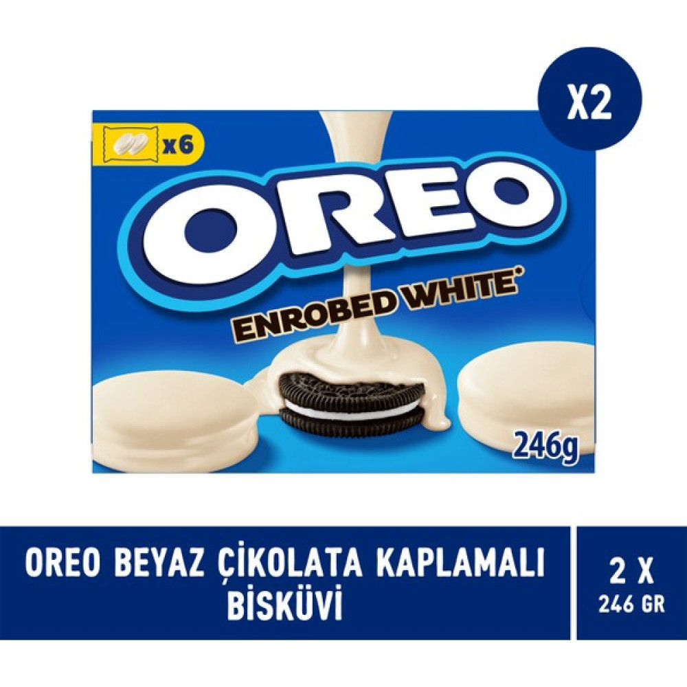 Oreo Beyaz Çikolata Kaplamalı Bisküvi 246 gr - 2 Adet Diğer Fiyatı