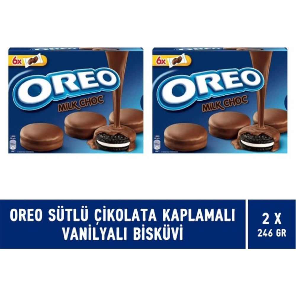 Oreo Sütlü Çikolata Kaplamalı Vanilyalı Bisküvi 246 gr - 2 Adet - 154 gr Diğer Fiyatı