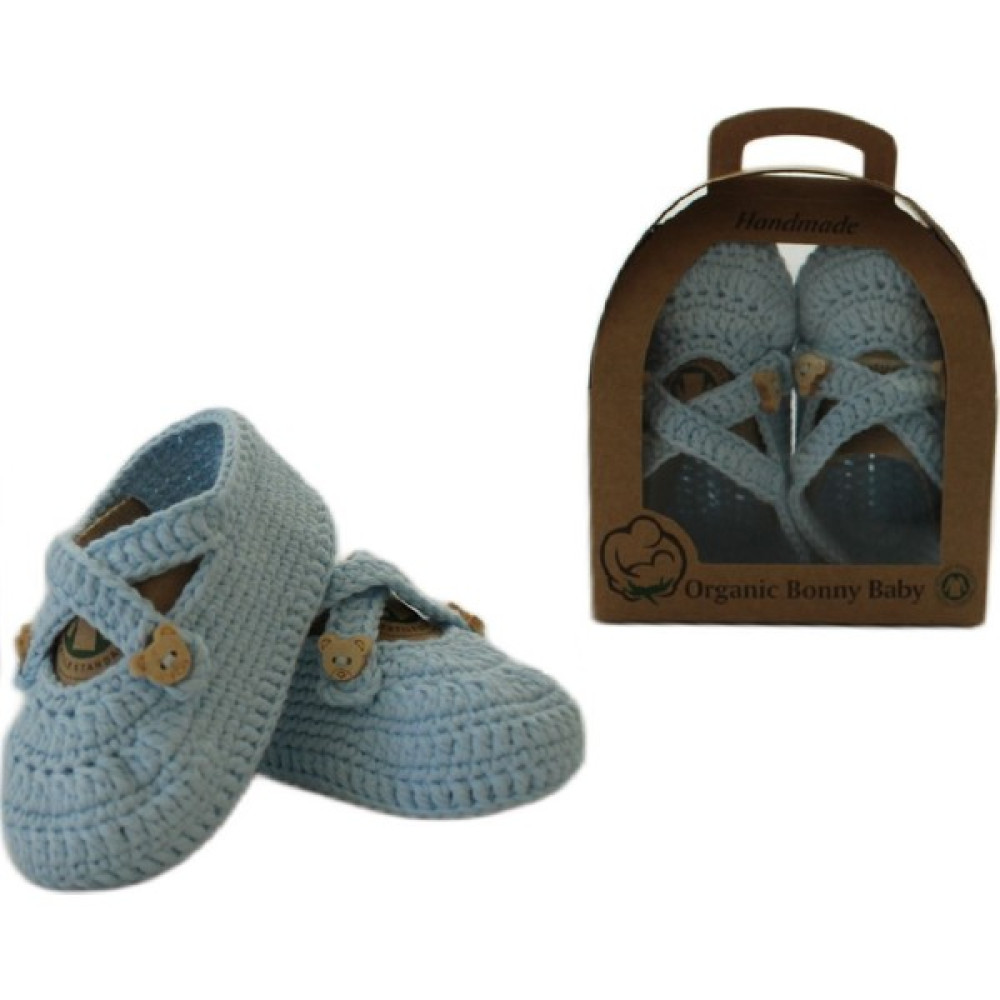 Organic Bonny Baby Bebek Patiği Organic Bonny Baby El Yapımı Bebek Patiği Mavi 0 - 6 Ay Bebek Ayakkabısı Fiyatı