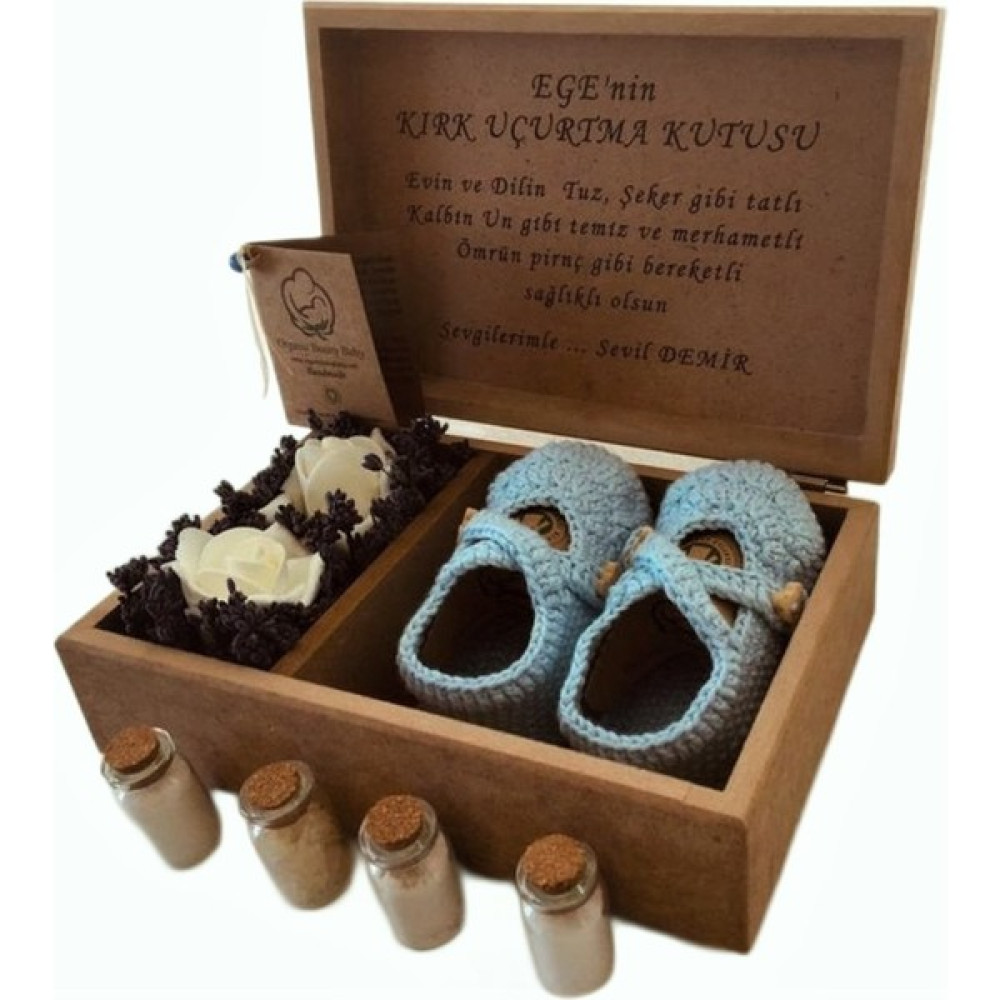 Organic Bonny Baby Kırk Uçurma Hoş Geldin Bebek Hediye Sepeti Organik Patik Mavi 0 - 6 Ay Bebek Ayakkabısı Fiyatı