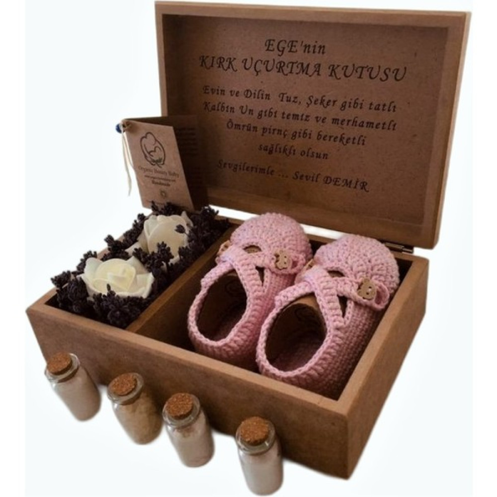Organic Bonny Baby Kırk Uçurma Hoş Geldin Bebek Hediye Sepeti Organik Patik Pembe 0 - 6 Ay Bebek Ayakkabısı Fiyatı