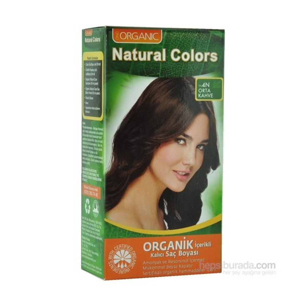 Organic Natural Colors 4N Orta Kahve Saç Boyası Saç Boyası Fiyatı