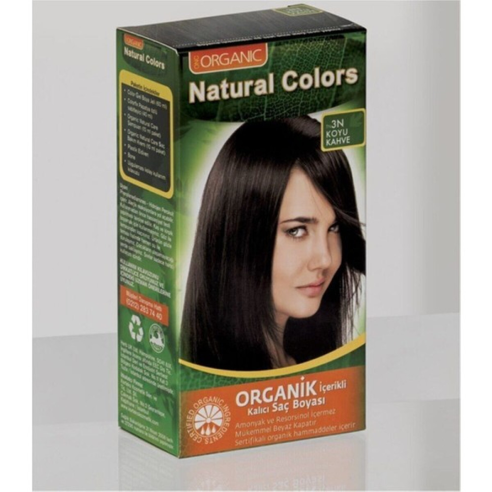 Organic Natural Colors Natural Colors 3n Koyu Kahve Organik Saç Boyası Saç Boyası Fiyatı