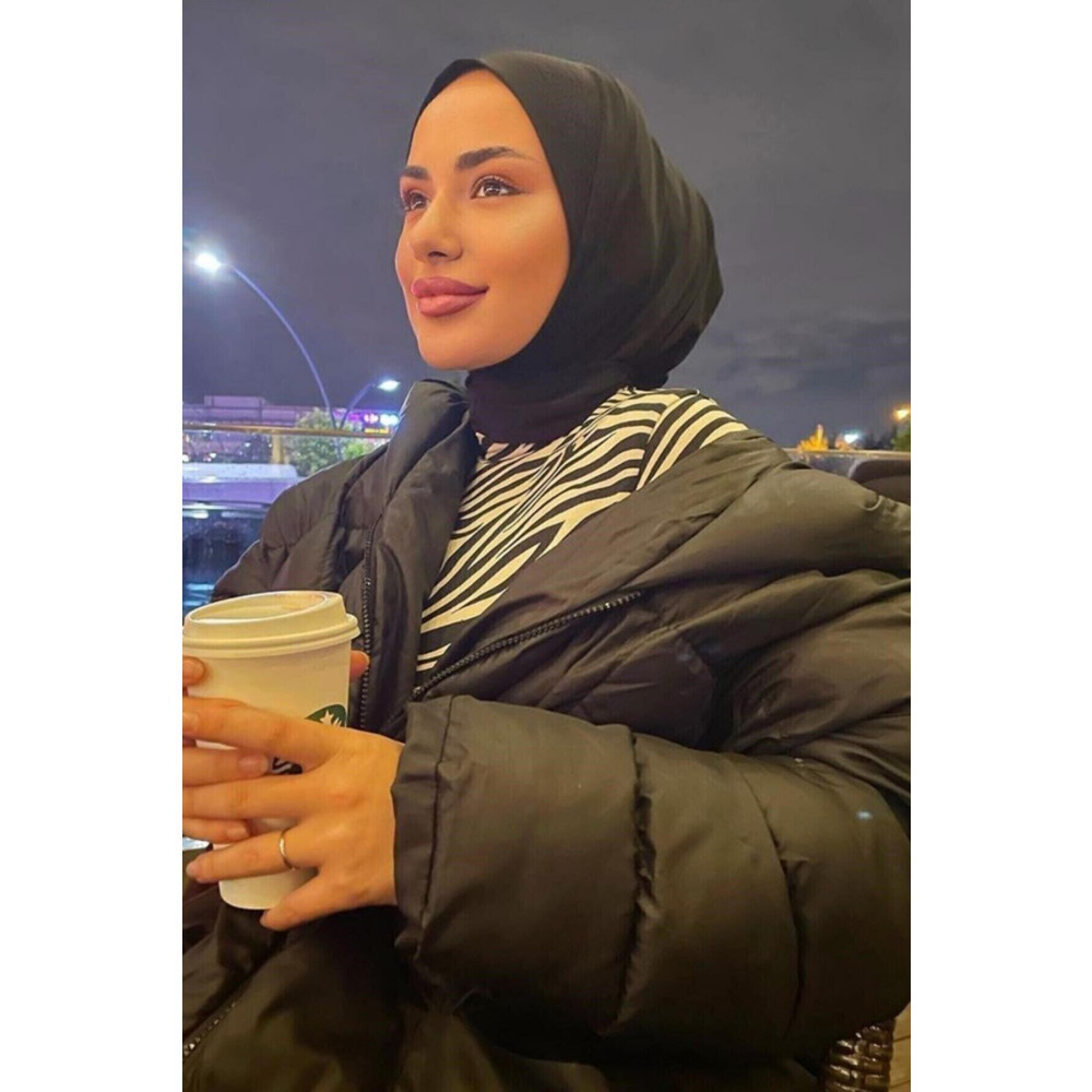 Organic Scarfs Hijabchi Kadın Tesettür Siyah Çıtçıtlı Boyunluk Hijap Bone Model Eşarp Şal Eşarp Fiyatı