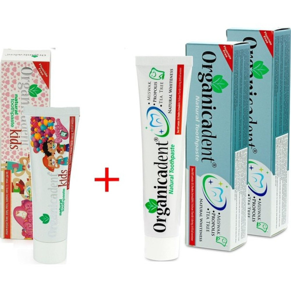Organicadent 1 Doğal Çocuk + 2 Doğal Diş Macunu 3'lü Paket Diş Macunları Fiyatı