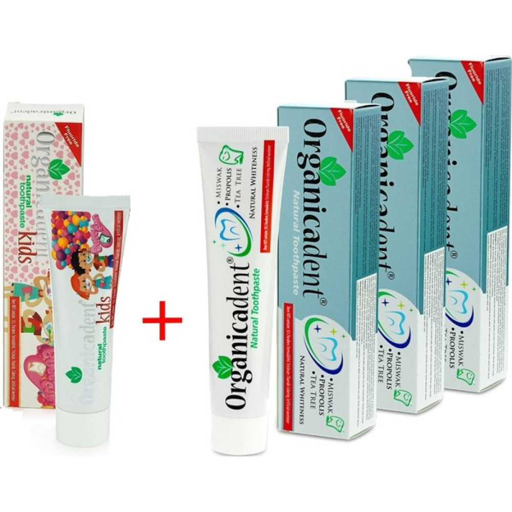 Organicadent 1 Doğal Çocuk + 3 Doğal Diş Macunu 4'lü Paket Diş Macunları Fiyatı