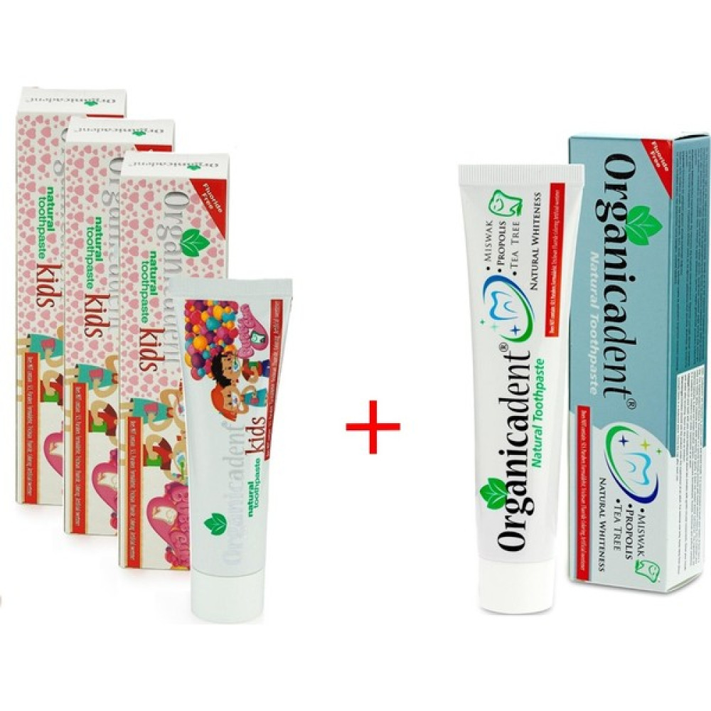 Organicadent 3 Doğal Çocuk + 1 Doğal Diş Macunu 4'lü Paket Diş Macunları Fiyatı