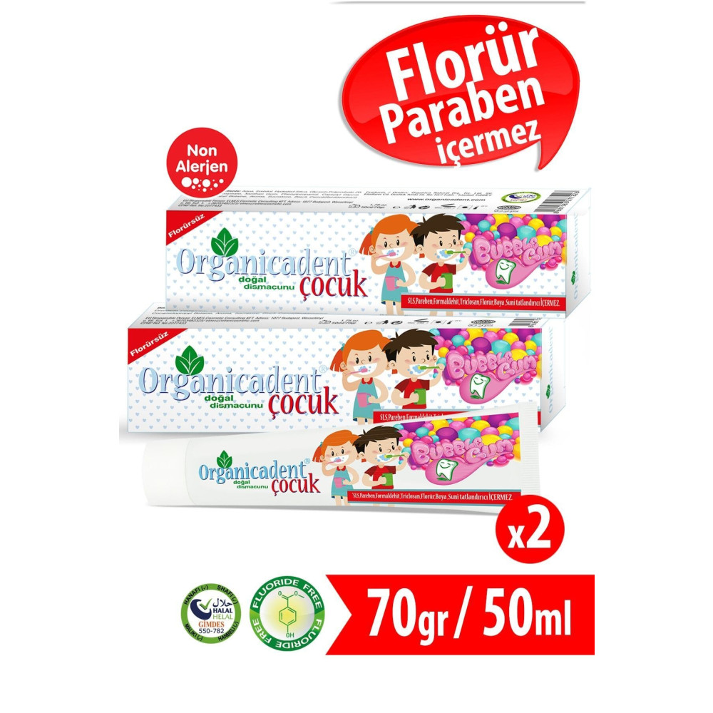 Organicadent Florürsüz Doğal Çocuk Diş Macunu 50 Ml X 2 Diş Macunları Fiyatı