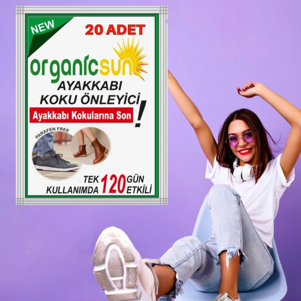 Organicsun 20'li Paket Ayakkabı Koku Önleyici Giderici Toz 120 Gün Etkili Ayak Kokusu Tozu Giderici Ayak Bakımı Fiyatı
