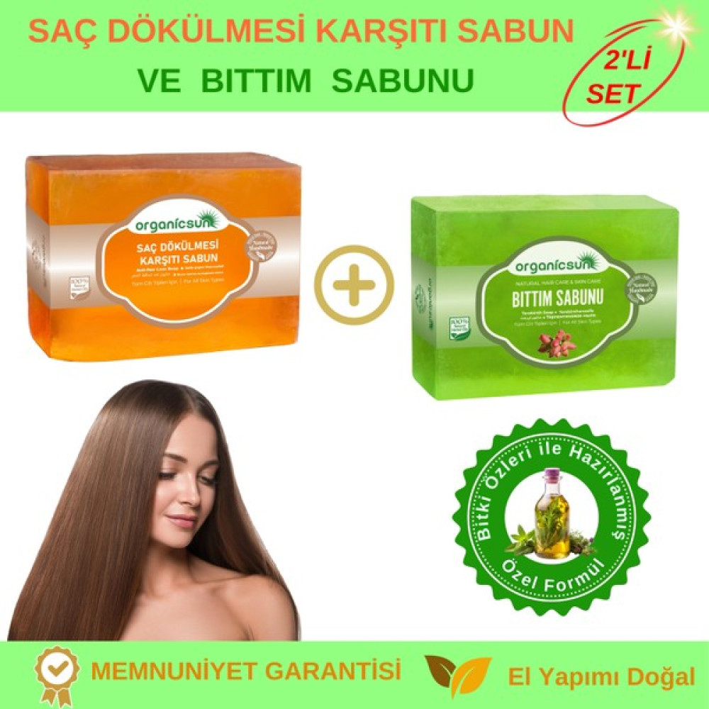 Organicsun 2'li Set Doğal Bıttım Sabunu ve Saç Dökülmesine Karşı Sabun Dökülme Karşıtı Sabun Seti Oto Boyaları Fiyatı