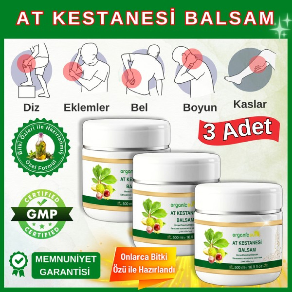 Organicsun At Kestanesi Balsamı 500 ml x 3 Adet Jeli Besleyici Masaj Krem Oto Boyaları Fiyatı