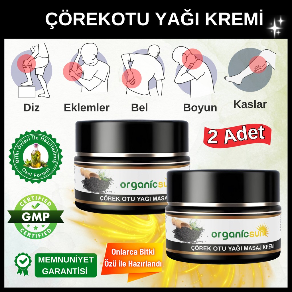 Organicsun Çörek Otu Yağlı Masaj Kremi 100 ml x 2 Adet Nemlendiriciler Fiyatı