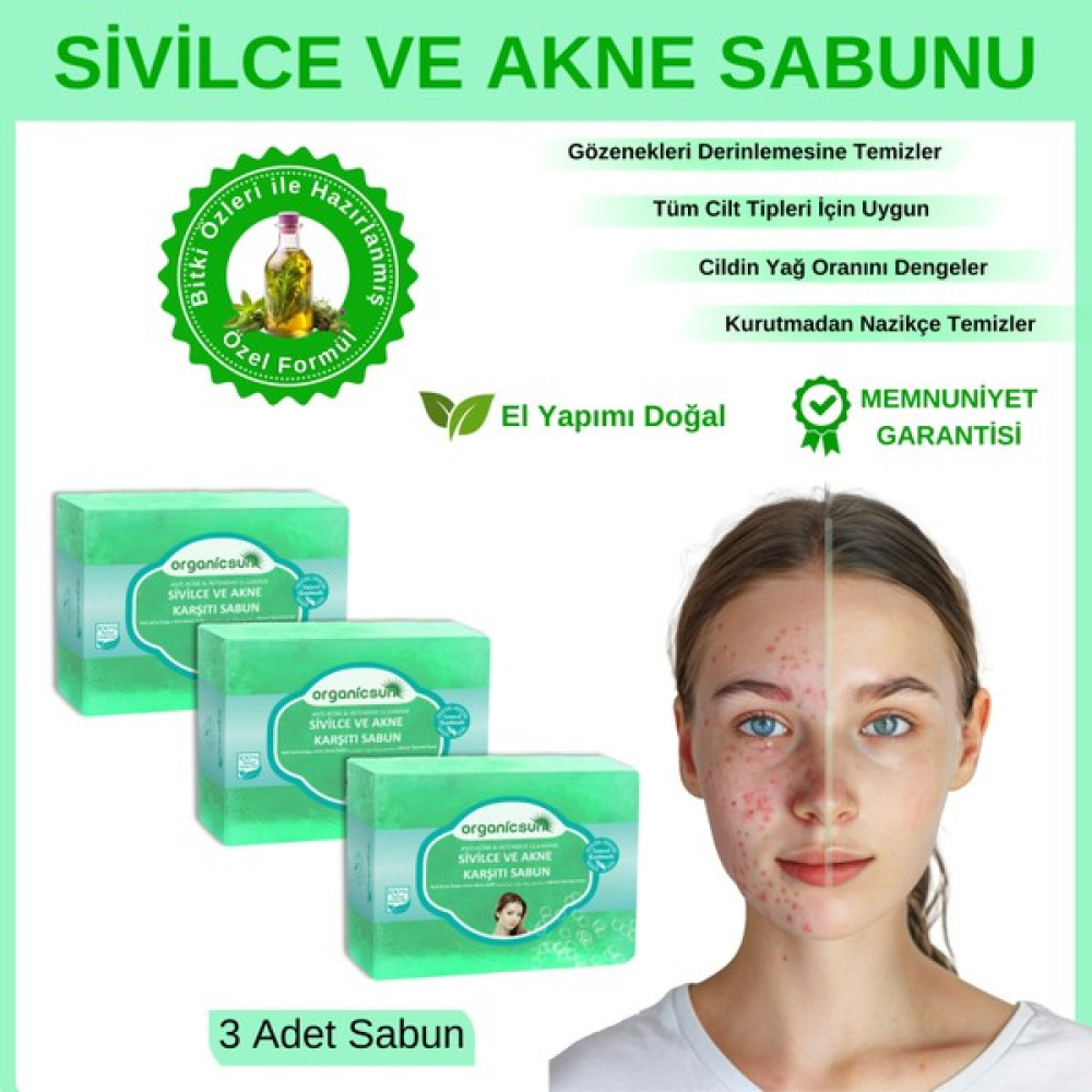 Organicsun Doğal Akne Ve Sivilce Karşıtı Sabun 140 Gr X 3 Adet Tüm Cilt Tipleri Için Natural Sabun Sabunlar Fiyatı