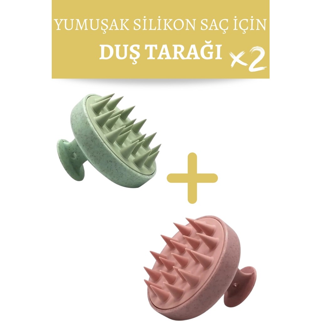 Organiflex 2 Adet Yumuşak Silikonlu Saç Bakım Masaj Tarağı Duş Saç Deri Masaj Fırçası Diğer Fiyatı