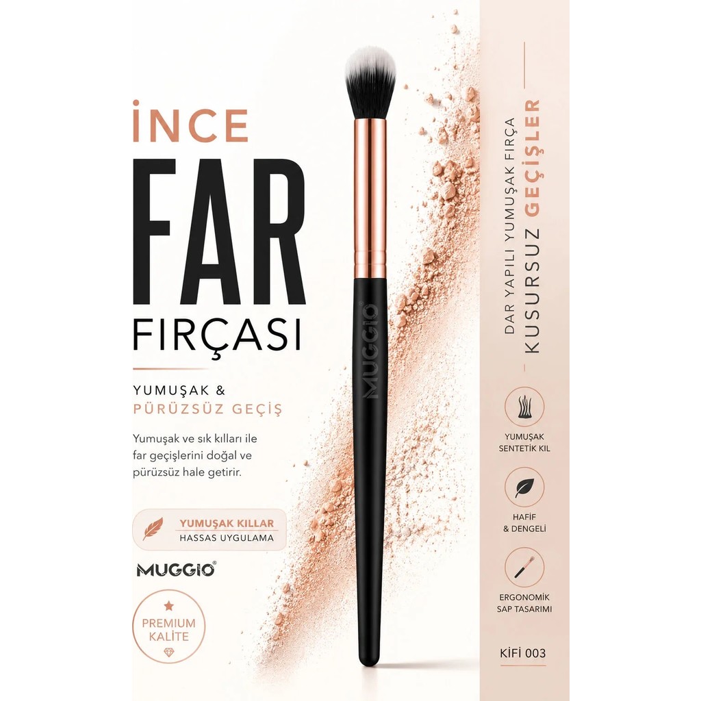 Organiflex Kifi 003 Premium İnce Far Karıştırma Makyaj Fırçası Diğer Fiyatı