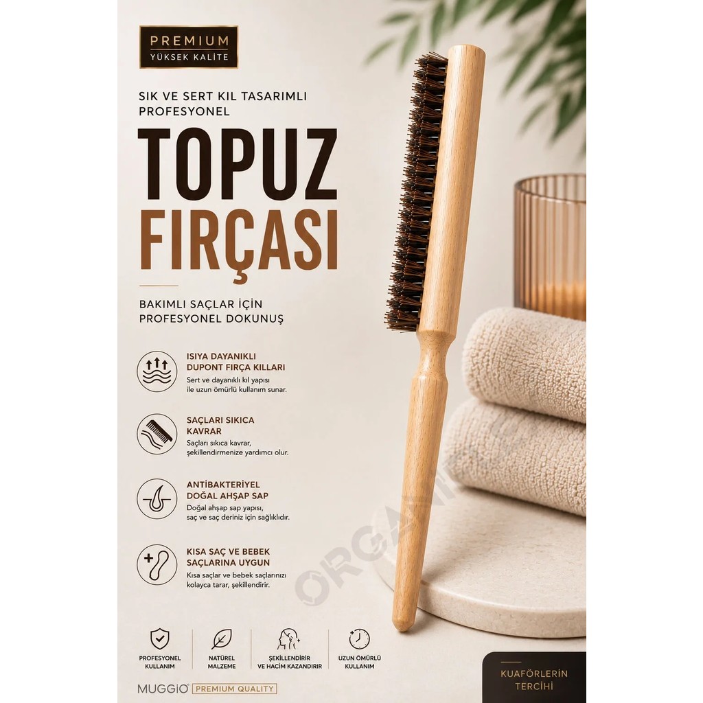Organiflex Topuz Fırçası Profesyonel Isıya Dayanıklı Premium Dupont Fırça Diğer Fiyatı