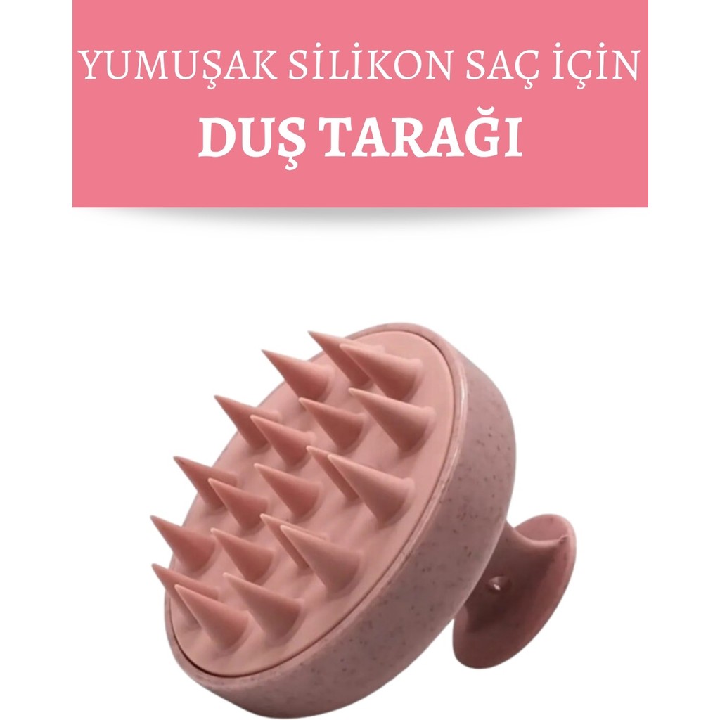 Organiflex Yumuşak Silikonlu Saç Bakım Masaj Tarağı Duş Saç Deri Masaj Fırçası - Pembe Diğer Fiyatı