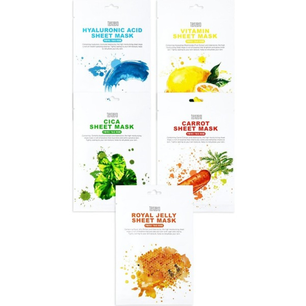 Organik 5'li Kore Maske Seti (Hyaluronic , Vitamin , Cica , havuç , Royal Jelly ) Maskeler Fiyatı