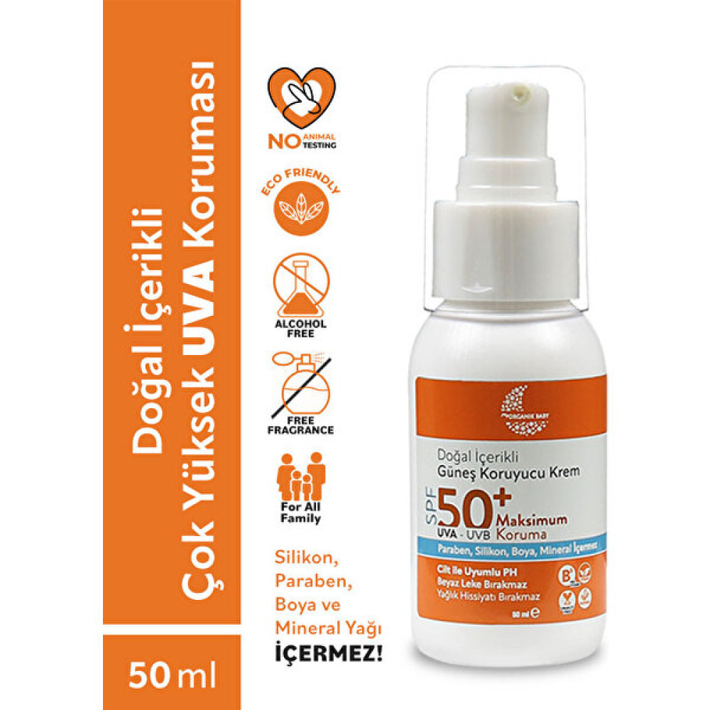 Organik Baby Doğal Içerikli Bebek ve Çocuk Güneş Kremi Leke Karşıtı Vegan Uva Uvb 50+ Spf 50 ml Bebek Güneş Kremi Fiyatı