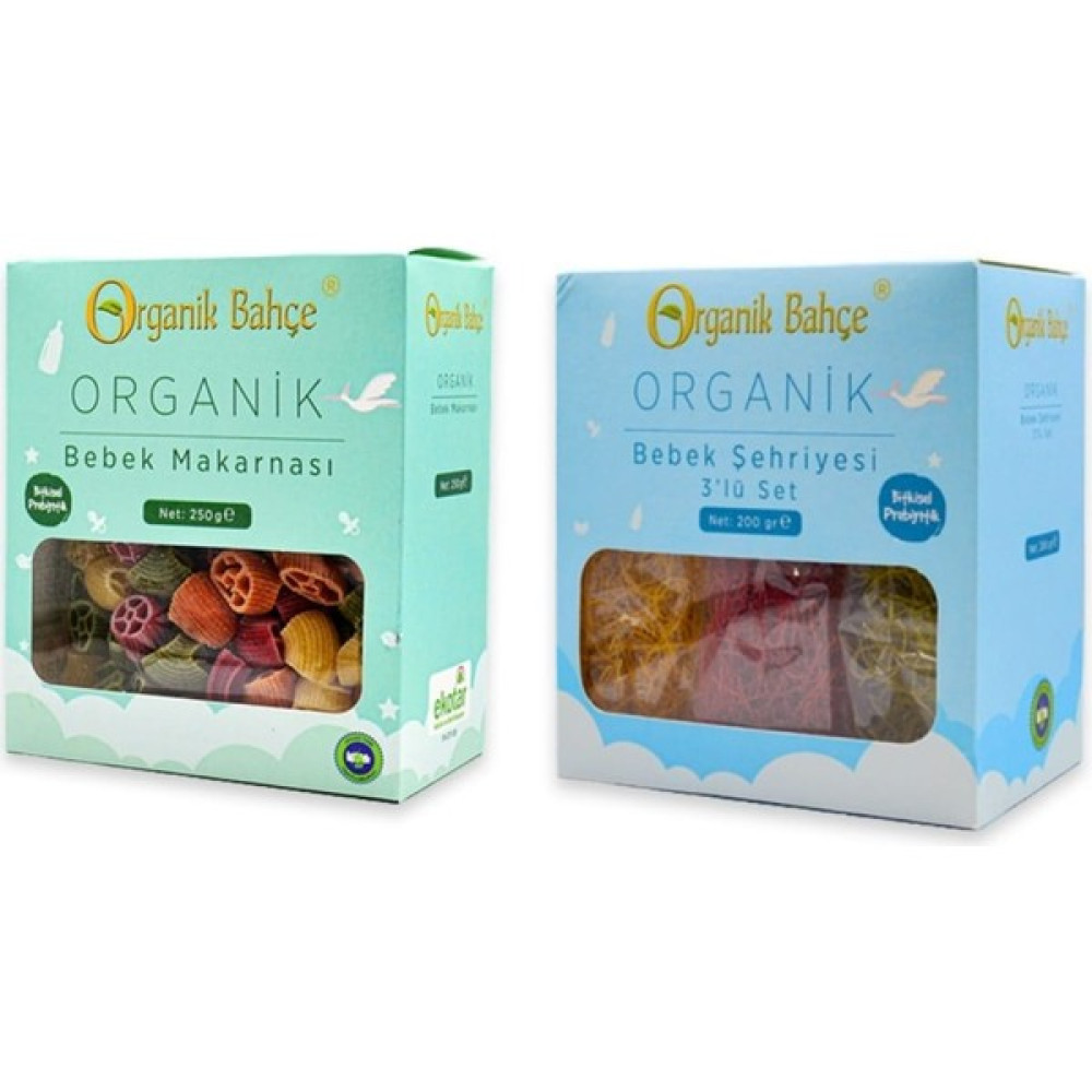 Organik Bahçe Organik Bebek Makarnası ve Organik Sebzeli Bebek Şehriye +6 Ay Bebek Ek Gıda Seti Bebek Mamaları Fiyatı
