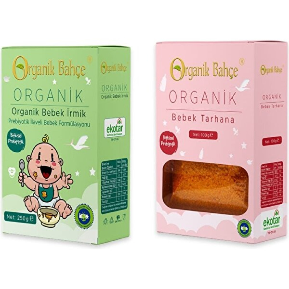 Organik Bahçe Organik Bebek Tarhanası ve Organik Bebek İrmiği Seti +6 Ay Bebek Ek Gıda Bebek Mamaları Fiyatı