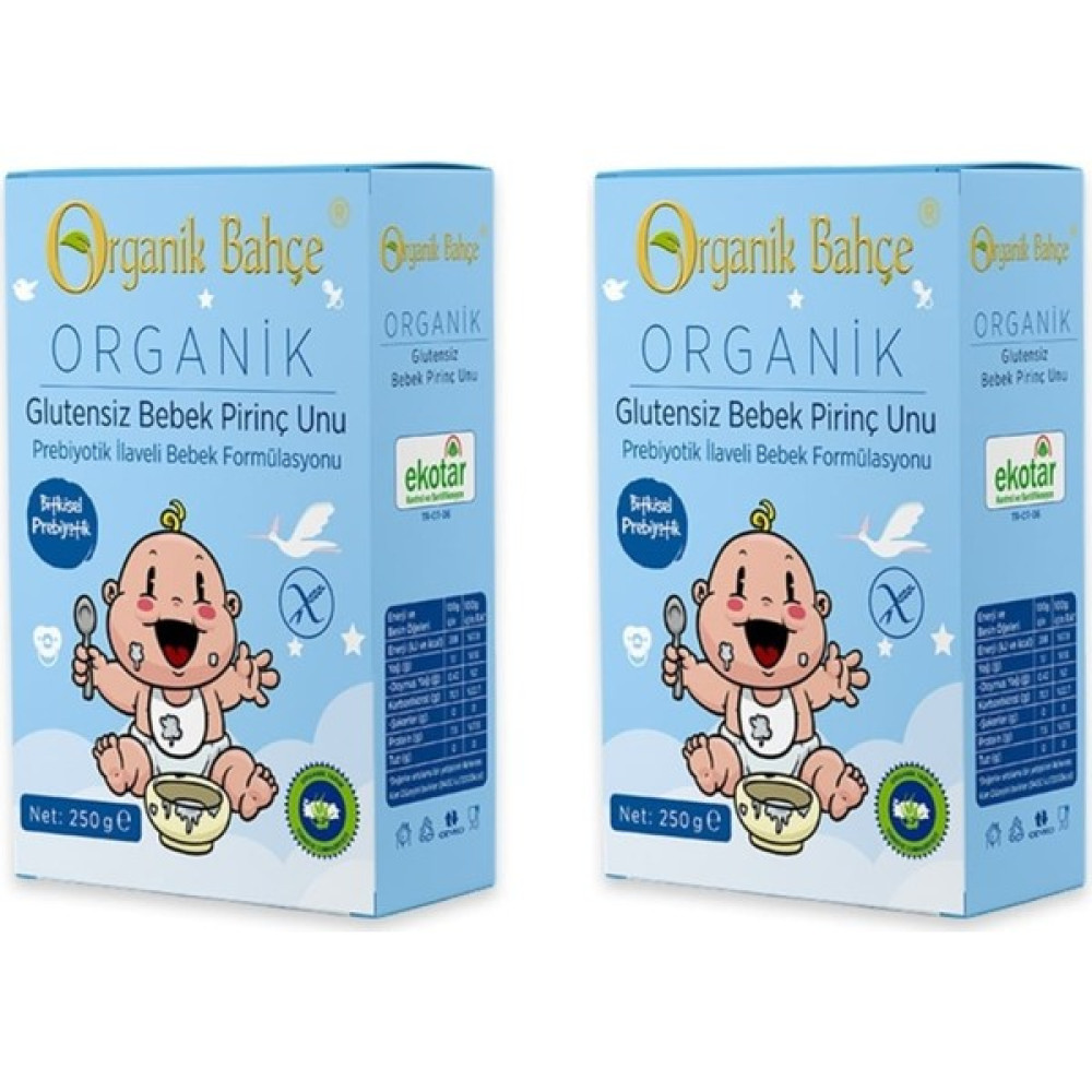 Organik Bahçe Organik Glutensiz Bebek Pirinç Unu +6 Ay 2 x 250 gr Bebek Ek Gıda Seti Bebek Mamaları Fiyatı