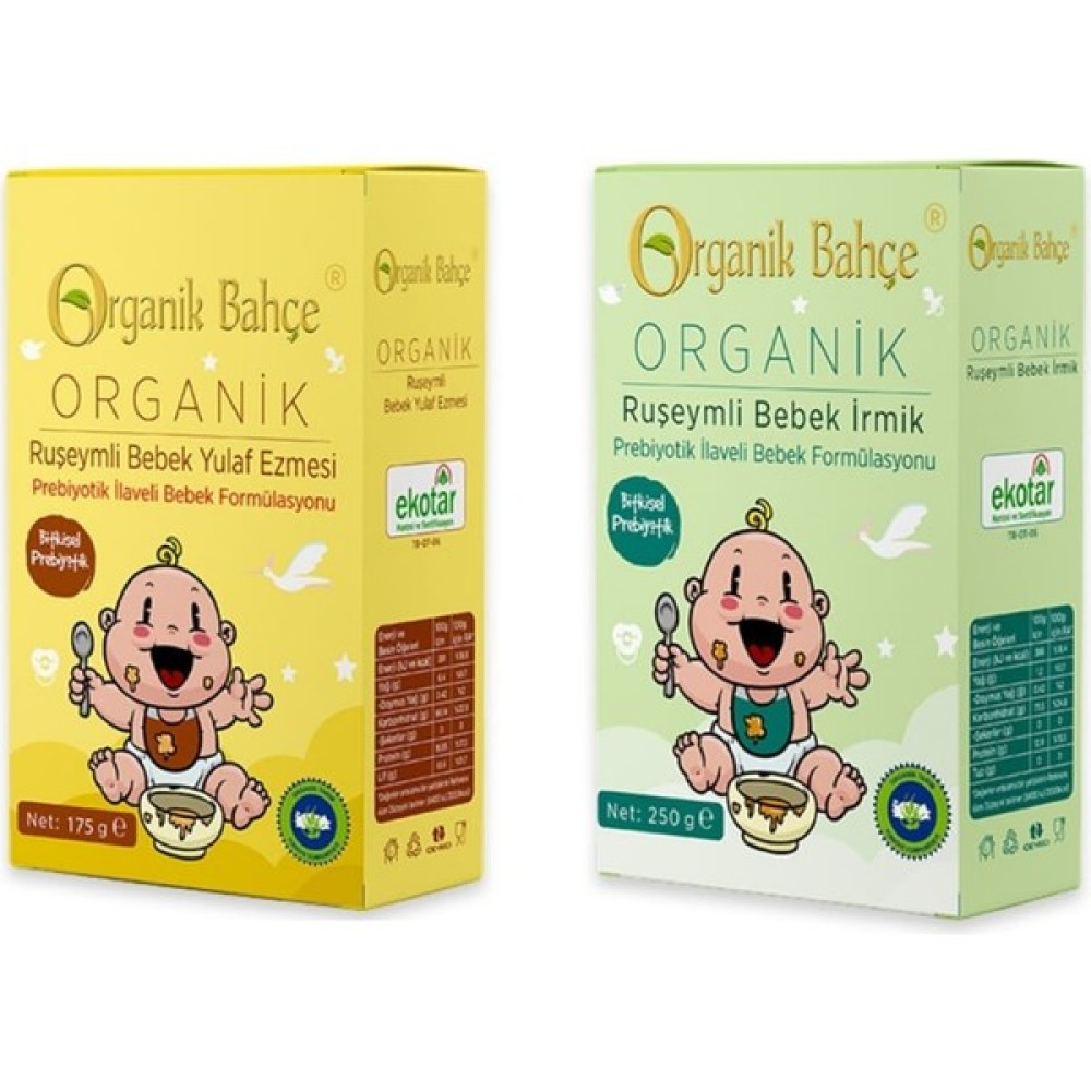Organik Bahçe Organik Ruşeymli Bebek İrmik ve Organik Ruşeymli Bebek Yulaf Ezmesi +6 Ay Bebek Ek Gıda Seti Bebek Mamaları Fiyatı