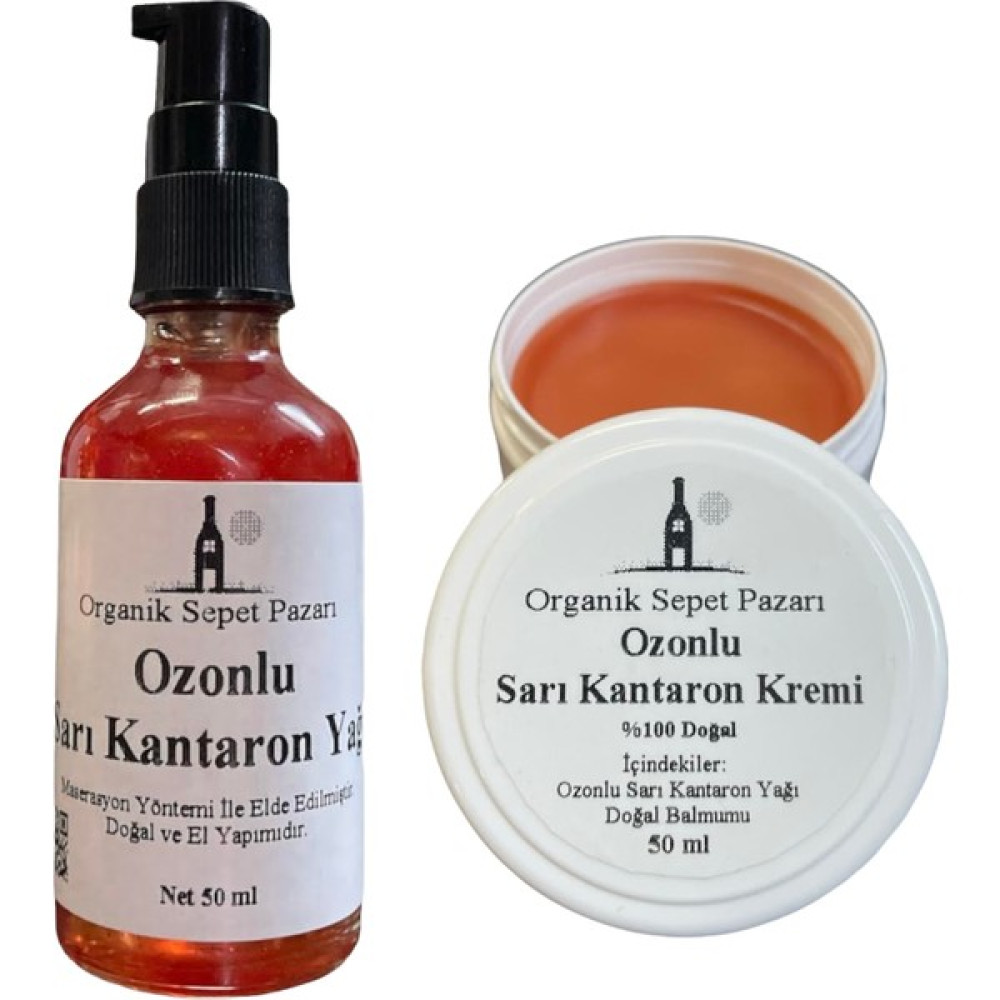 Organik Sepet Pazarı Ozonlu Sarı Kantaron Yağı 50 ml ve Ozonlu Sarı Kantaron Kremi 50 ml 2'li Set Nemlendiriciler Fiyatı