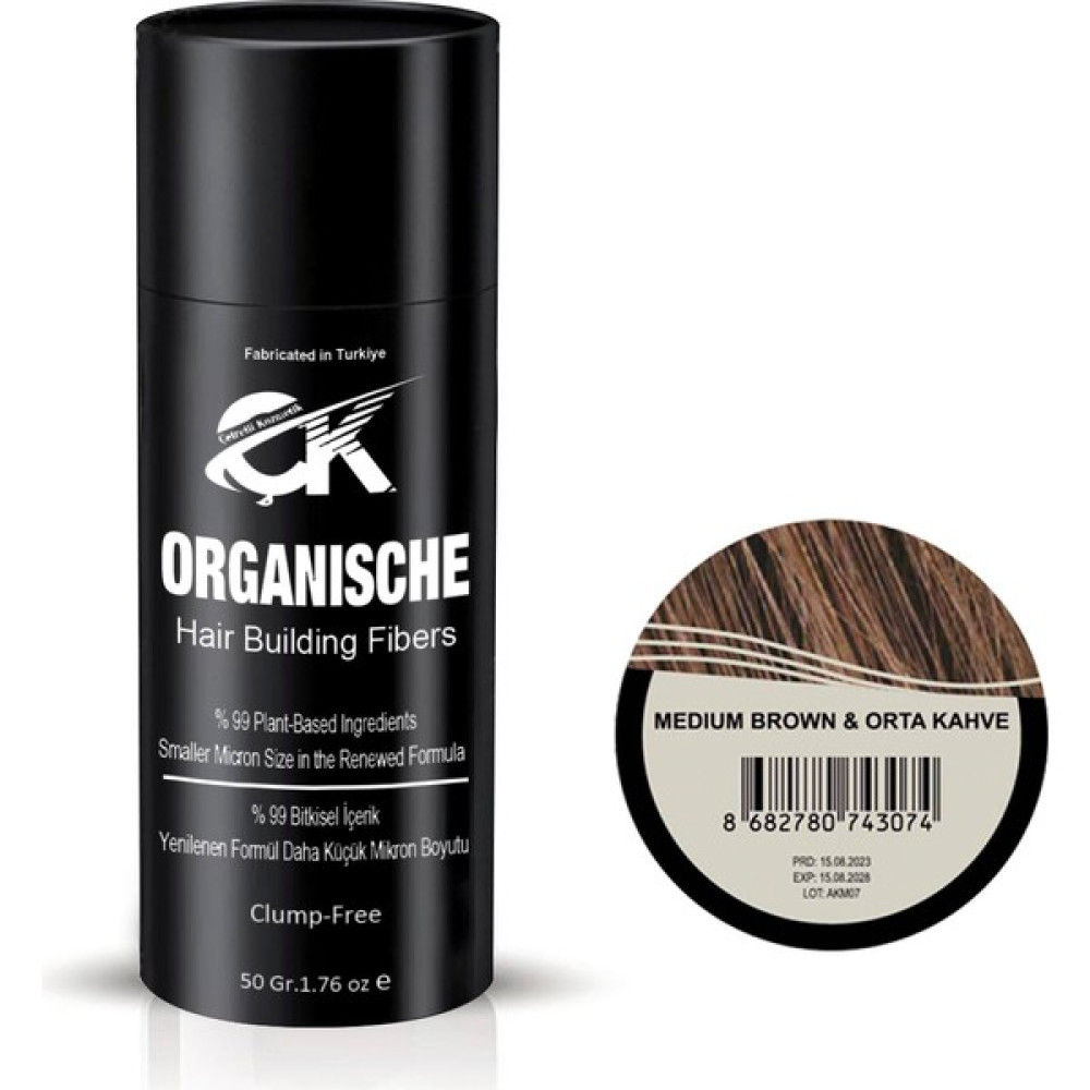 Organische Hair Building Fibers 50 gr Orta Kahve Saç Tozu Saç Boyası Fiyatı