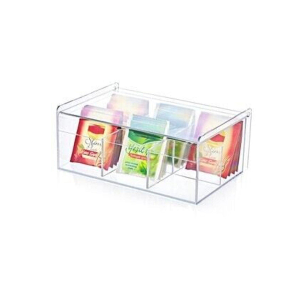 Organizer Çay Kutusu 6bölmeli Kapaklı Poşet Bitki Çayı Saklama Kabı Saklama Kapları Fiyatı