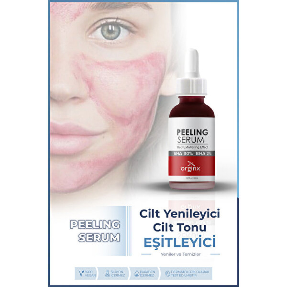 Orginx Canlandırıcı & Cilt Tonu Eşitleyici Yüz Kırmızı Peeling Serum 30 ml (Aha 10% + Bha 2%) Nemlendiriciler Fiyatı