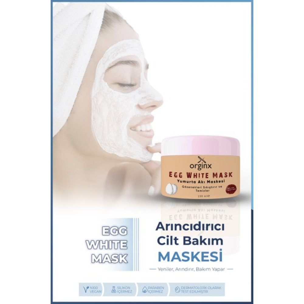 Orginx Yumurta Akı Maskesi Siyah Nokta ve Gözenek Temizleyici Maske 150ML Maskeler Fiyatı