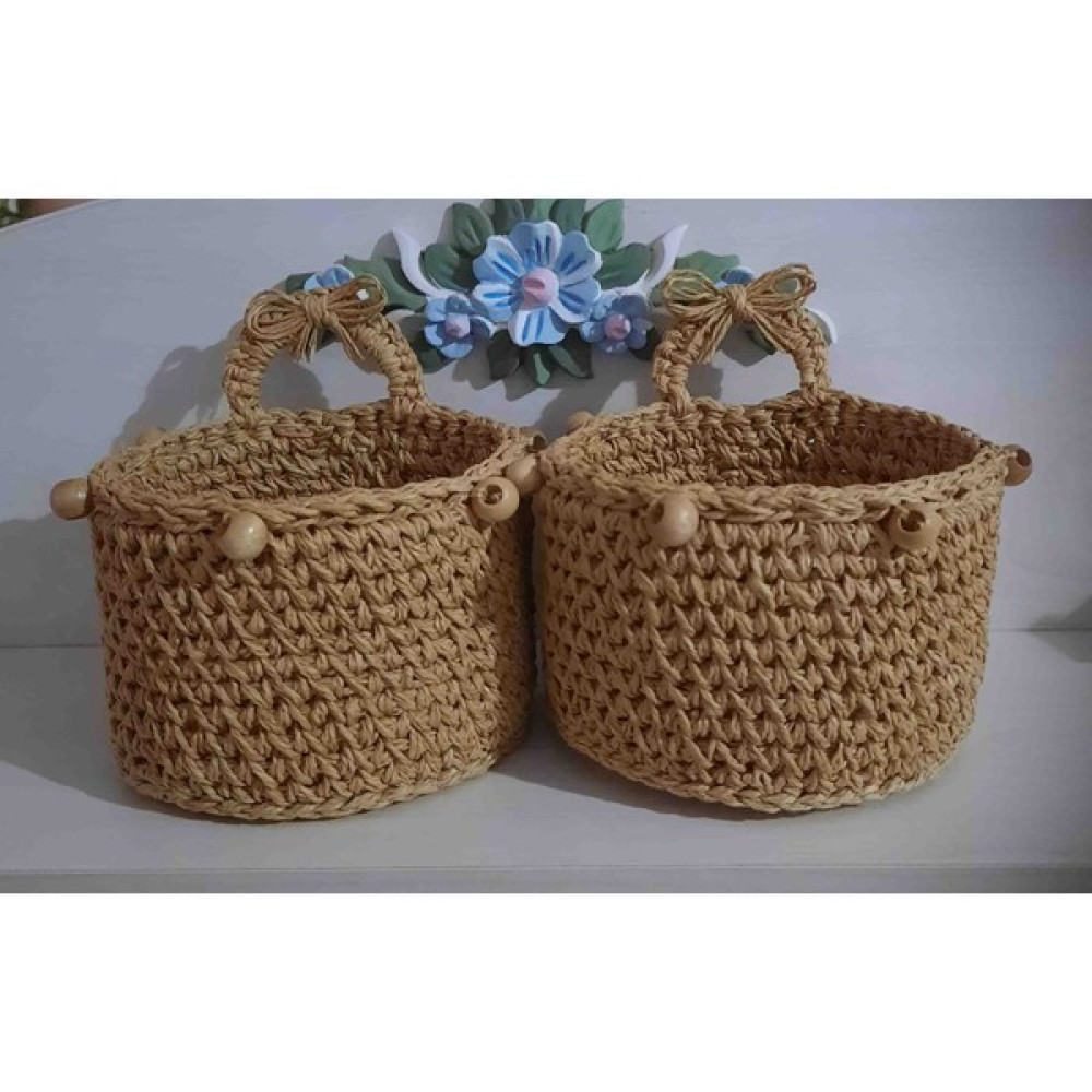 Örgü Diyarı Kağıt Iplik Askılı Sepet Düzenleyici Sepet Dekoratif Sepet - 8 x 12 cm - Hasır Sepet Fiyatı