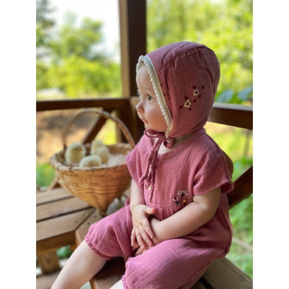 Orgwoven Nakışlı Müslin Bebek Şapkası Bebek Şapkası Fiyatı