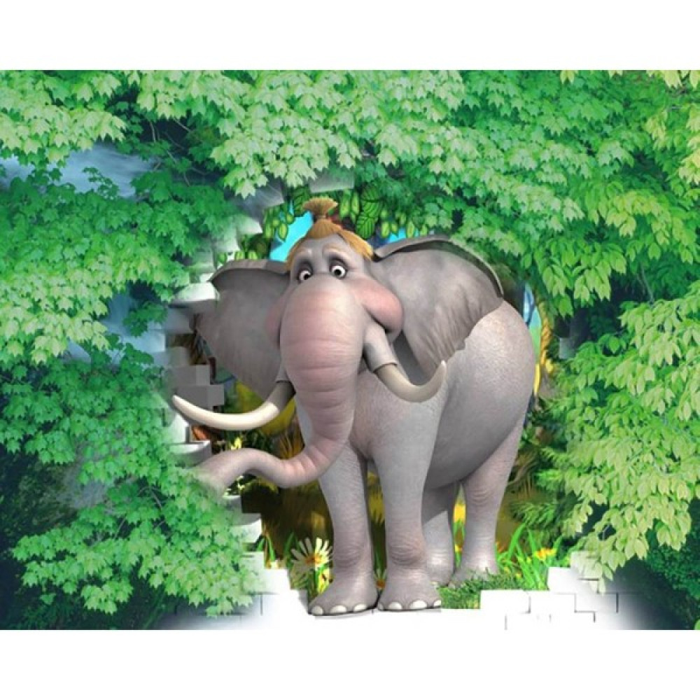 Orhun Store Fil 3D Poster - 3 Boyutlu Tek Parça Duvar Kağıdı - 340 x 270 - Renkli Poster Fiyatı