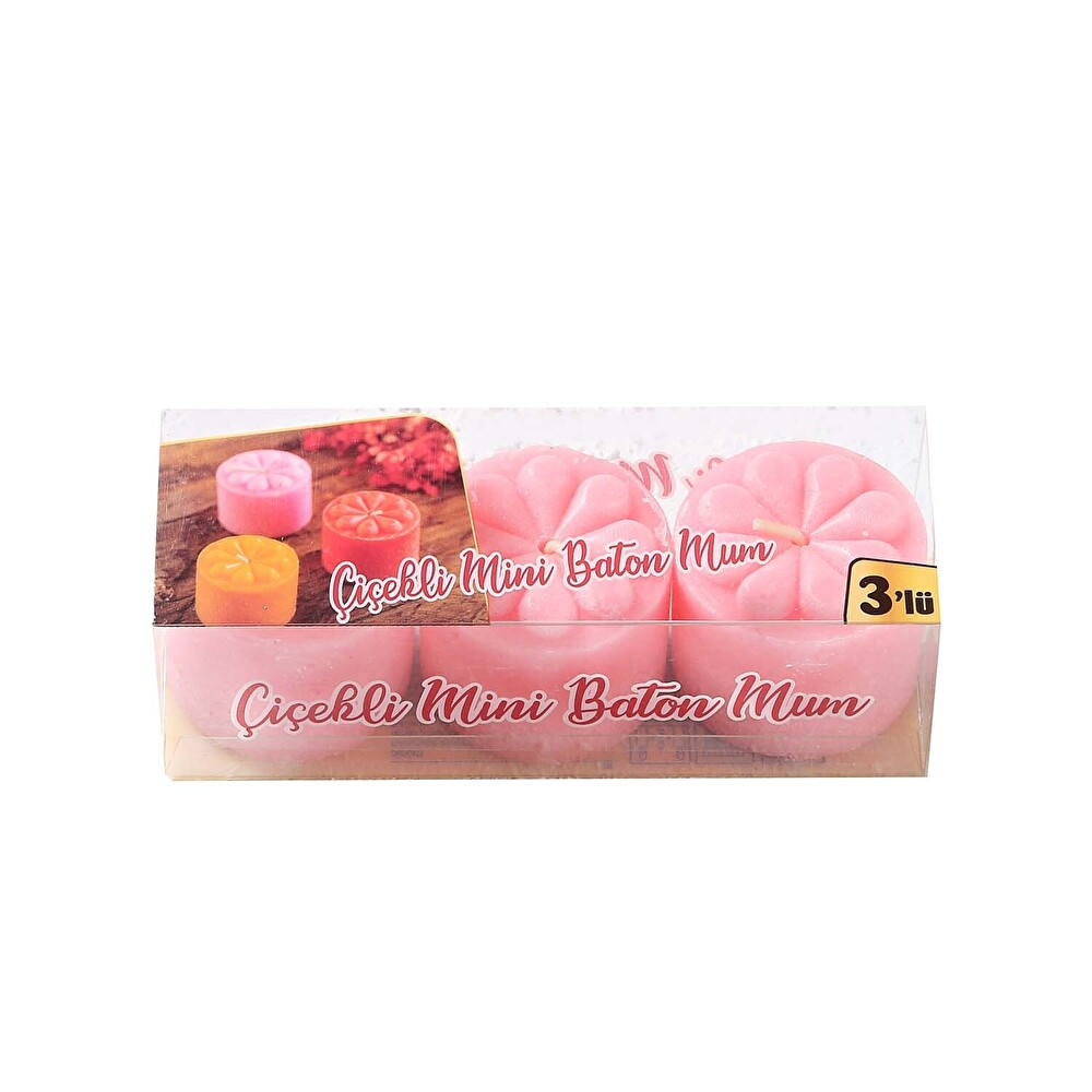 OriaLight Çiçekli Baton Mum 3'lü Dekoratif Mum Fiyatı