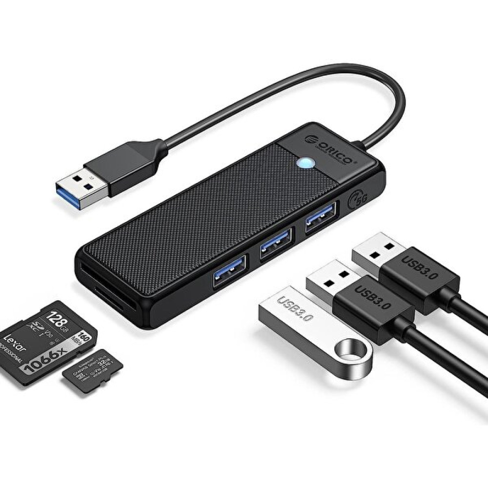 Orico USB 3.0 To 3.0 Tf Sd Kart Okuyucu 3 Portlu USB 3.0 Çoklayıcı Adaptör Siyah Seri & Paralel Kablo Fiyatı