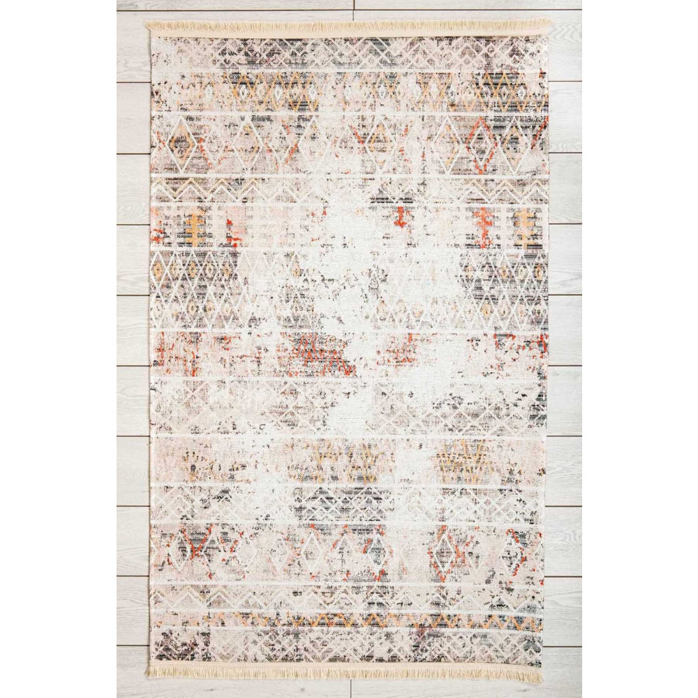 Oriente Home Iskandinav Desenli Halı Krem Yıkanabilir Makina Halısı Saçaklı Kaymaz Taban Şönil Halı 120 x 400 Beden Kilim Fiyatı
