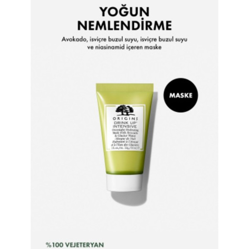 Origins Drink Up Avokado ve İsviçre Buzulu Suyu İçerikli Yoğun Gece Maskesi 30ml Maskeler Fiyatı