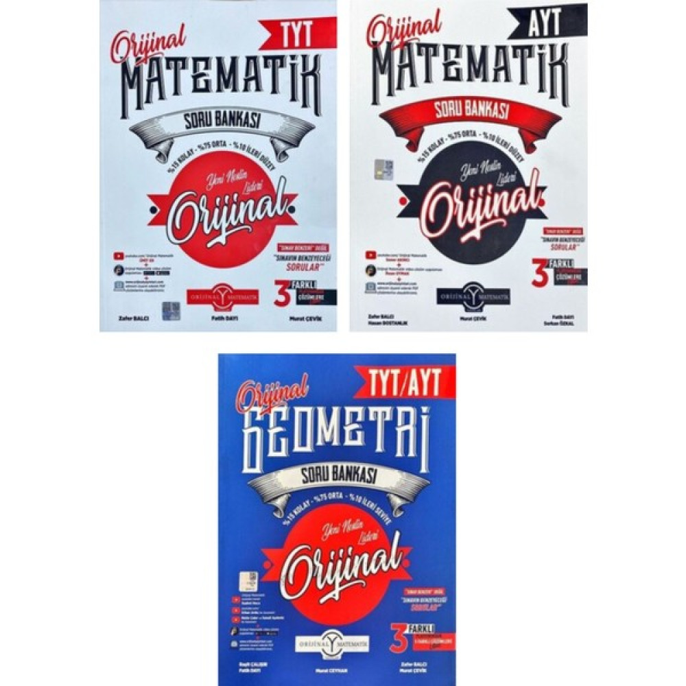 Orijinal Yayınları 2023 Matematik - Geometri 3' Lü Set (Kitap Noktası Mağazası) Temel Yeterlilik Testi (TYT) Fiyatı