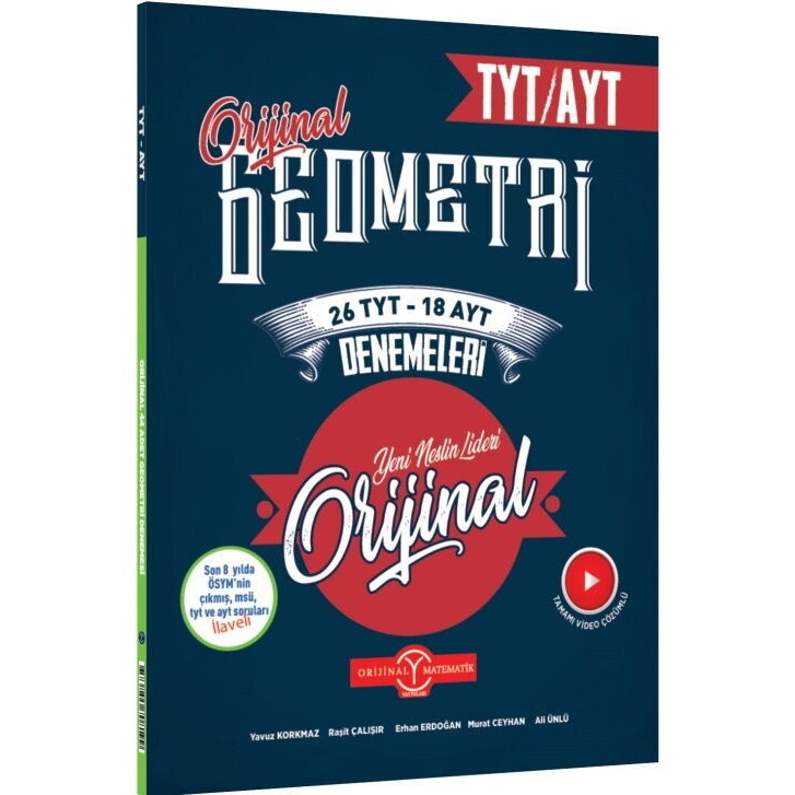 Orijinal Yayınları Orijinal Tyt 26 Ayt 18 Deneme Geometri - 25-26 Üniversite Hazırlık Sınavı İçin Geometri Fiyatı