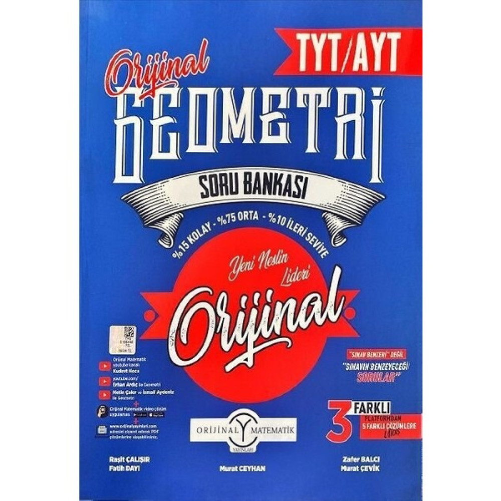 Orijinal Yayınları TYT AYT Geometri Soru Bankası 2023 Temel Yeterlilik Testi (TYT) Fiyatı
