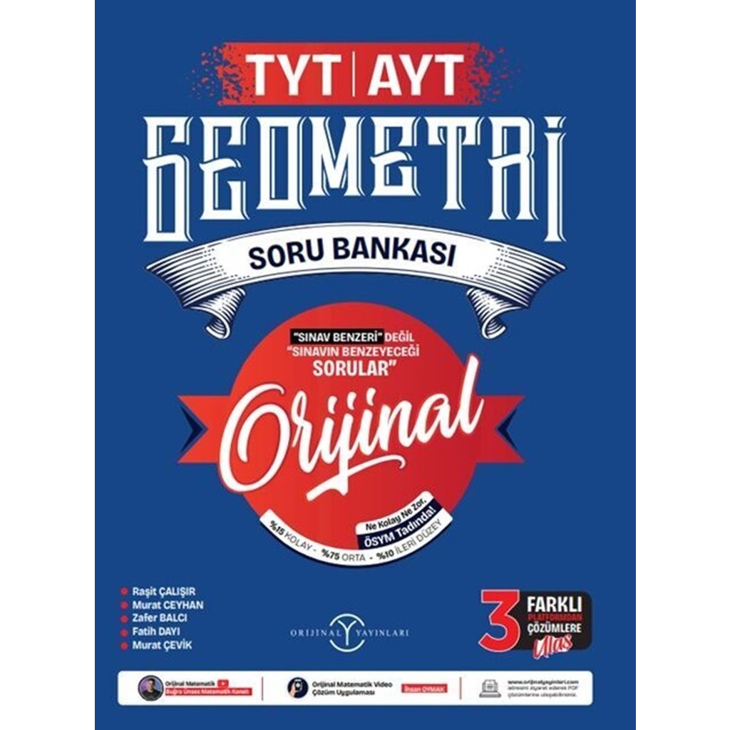Orijinal Yayınları Yayınları Tyt-Ayt Geometri Soru Bankası Üniversite Hazırlık İçin 432 Sayfa Diğer Fiyatı