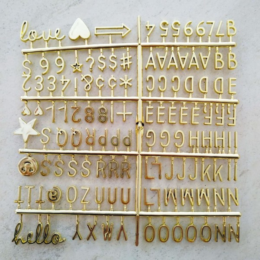 Orijinaldükkan Mesaj Yazı Panosu Gold Harf Seti 140 Karakter Yazı Tahtası Kalemi Fiyatı