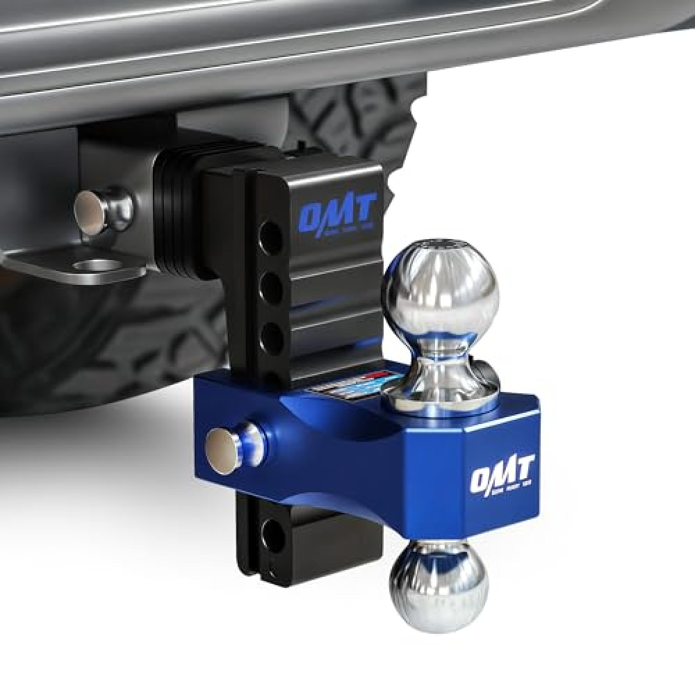 Orion Motor Tech Adjustable Trailer Hitch, 6 in Drop & Rise Hitch Fits 2 in Receiver, 12500 LBS GTW, Heavy Duty Aluminum Tow Hitch for Truck with Two Anti-Theft Locking Hitch Pins for Class III & IV