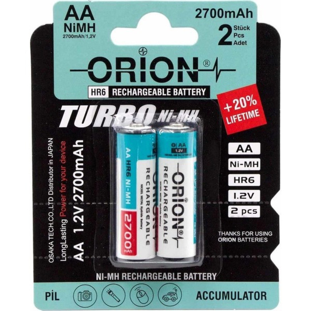 Orion Ni-Mh AA 2700mAh 2 Adet Şarj Edilebilir Kalem Pii Oto Boyaları Fiyatı