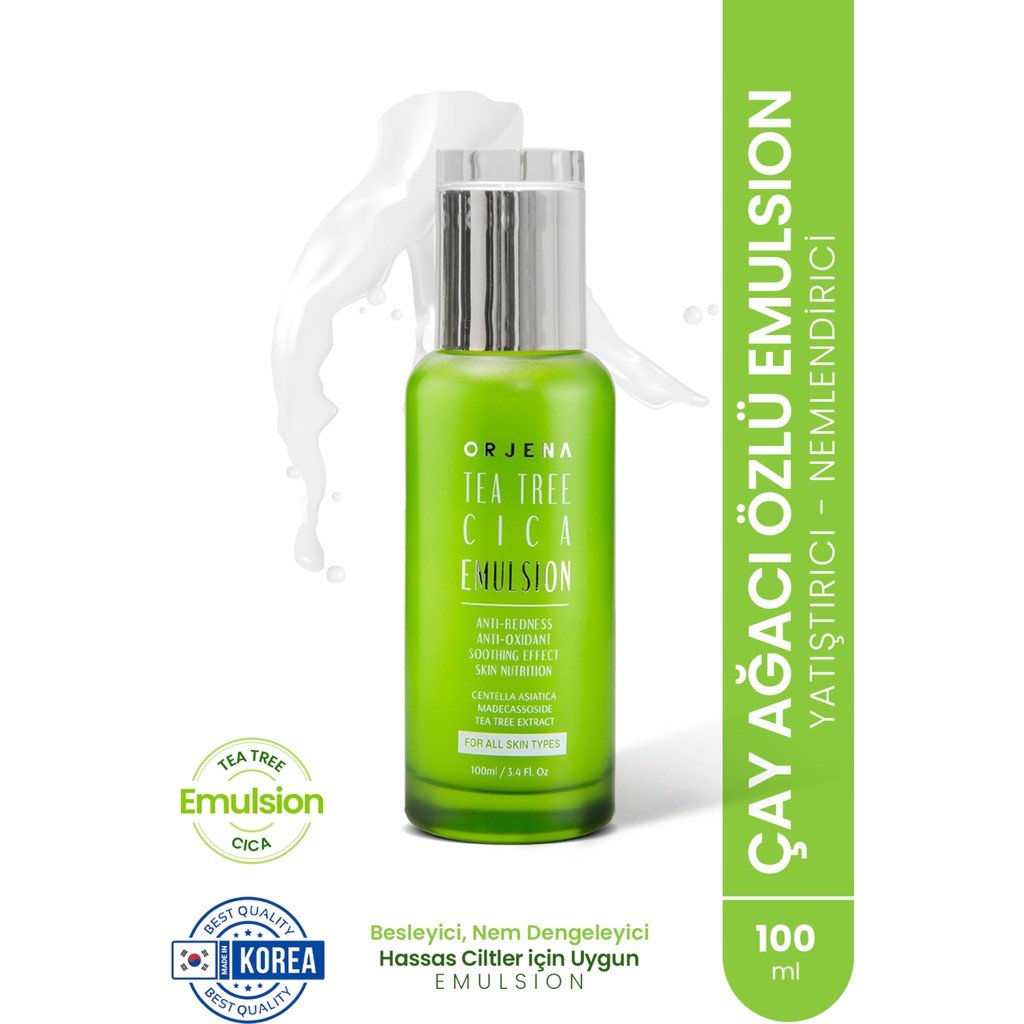 Orjena Tea Tree Cica Emulsion- Çay Ağacı Yatıştırıcı ve Nemlendirici Emülsiyon - 100ml Diğer Fiyatı