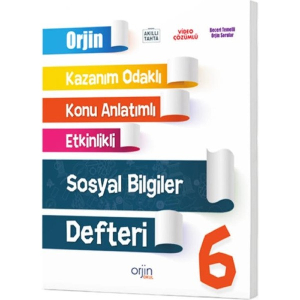 Orjin Yayınları 6. Sınıf Sosyal Bilgiler Defteri Kaynak Kitapları Fiyatı