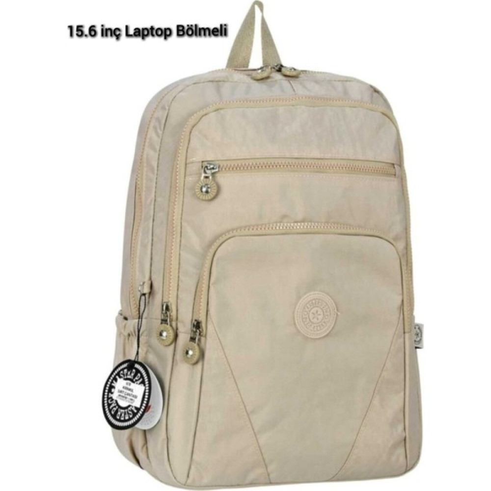 Orjinal Master Pack Yeni Sezon Unisex 15,6 Inç Laptop Bölmeli Su Geçirmez Krinkıl Okul Sırt Çantası - Bej - renk Okul Çantası Fiyatı