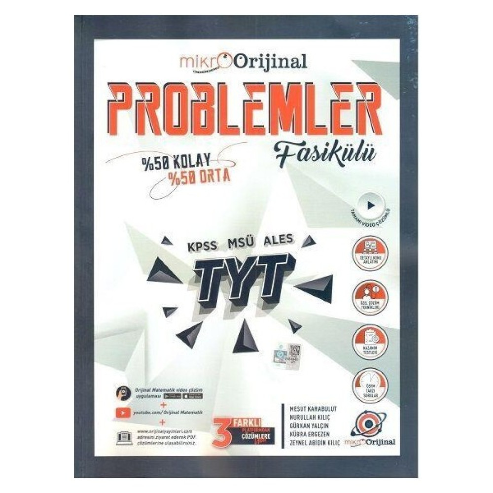 Orjinal TYT Problemler Fasikülü Soru Bankası Orijinal Mikro Temel Yeterlilik Testi (TYT) Fiyatı